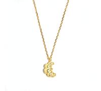 Gold-Plated Croissant Pendant Necklace - French Pastry-Inspired Charm on Dainty Chain, Cute Food Minimalist Jewelry for Women with RTT Jewelry Box