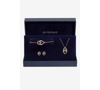 Gold Plated Crystal and Polished Heart Trio Set - Gift Box Jon Richard Gold One Size