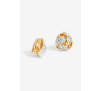 Jon Richard Women's Gold Plated Crystal Knot Clip Earrings Jon Richard Gold One Size