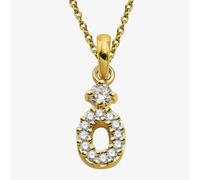 Gold Plated Cubic Zirconia Oval Pendant Necklace MK-1006GO