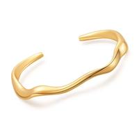 Gold Plated Cuff Bangle Bracelets, Adjustable Open Cuff Bangle Bracelets for Women, Chunky Bangle Design, Fashionable Gold Jewelry, Mother's Day Valentine's Day Wedding Couples and Birthdays