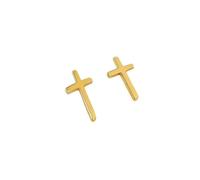 Gold Plated Dainty Small Cross Stud Earrings Minimalist Tiny Cross Jewelry Sleek Stainless Steel Religious for Women Men