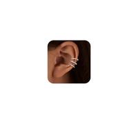 Gold Plated Ear Cuffs Non Piercing Dainty Earring Set for Women S925 Sterling Silver Clip on Cartilage Hoop Earring CZ Fake Earrings Birthday Jewelry for Mom Daughter Graduation Gifts Back to School