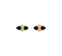 Gold-plated ear studs with hexagonal onyx - female - THOMAS SABO - Earrings - Black - ONE SIZE - Accessories ONE SIZE