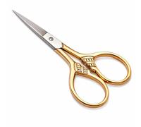 Gold Plated Embroidery Scissors, Stainless Steel Blades, Pattern One Fancy Multi Purpose 3.5 Inch, for Sewing, Nail, Eyebrow and Cuticle Trimming