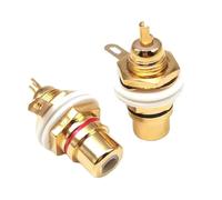 Gold Plated Female Socket Chassis Panel Mount Adapter Speaker Terminal Phono Connector with Nut Solder Cup(6pcs 3pairs)