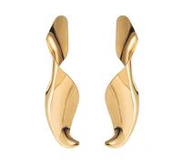 Gold-Plated Geometric Twist Drop Earrings for Women - Large Rotating Metal Metallic Earrings,Oversized Irregular Long Dangle Earrings, Bohemian Tribal African Ethnic Style Jewelry