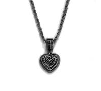 Gold Plated Heart Pendant Necklace - Copper Base with Micro-Inlaid Zircon, Romantic Heart Shape Jewelry for Women - Ideal (F)
