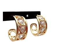 Gold plated hoop Earrings For For Women Golden Cubic Zircon Earrings Jewelry
