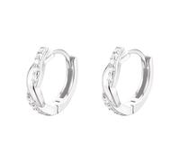Gold Plated Hoop Earrings For Women Girls 925 Sterling Silver Post Cubic Zirconia Huggie Small Gold Hoop Stud Cuff Earring Mismatch Earrings for Women (Silver, One Size)