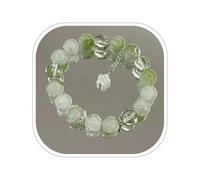 Gold Plated Jade Beaded Bracelets for Women, Chinese Green Beads Jade Bracelets Crystal Gemstone Bracelet Stone Bracelets Gifts for Wife Grandma Grandpa Mothers Day Gifts Valentine’s Day