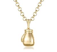 Gold Plated Large Boxing Glove Pendant Necklace - 24-Inch 7mm Belcher Chain, 77g - Statement Jewellery - Bling King London