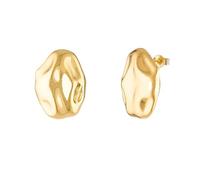 Gold Plated Molten Statement Stud Earrings