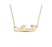 Gold Plated Mum Necklace RED ONE SIZE
