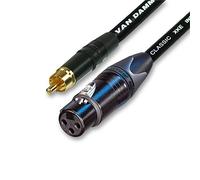 Gold Plated RCA to Female XLR. Quality Black Van Damme un-balanced instrument Cable (10m, Black)