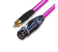 Gold Plated RCA to Female XLR. Quality Black Van Damme un-balanced instrument Cable (6m, Purple)