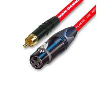 Gold Plated RCA to Female XLR. Quality Black Van Damme un-balanced instrument Cable (6m, Red)