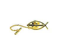 Gold Plated Religion Religious Christian Fish Motif Tie Tac