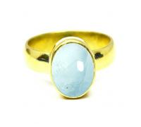 Gold Plated Ring for Women, 5 Ct Natural Aquamarine Oval Gemstone Solitaire Ring, March Birthstone Jewelry, Elegant Anniversary Engagement Gift, Timeless Classic Style