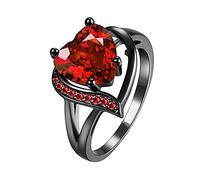 Gold Plated Rings Men for Women Rings Love Rings Stackable for Women Rings and Rings Adjustable Toothless Couple Rings (Red, XXL)