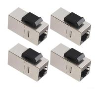 Gold Plated Shielded CAT6 for KEYSTONE Jack, Stainless Steel Module for CAT6A CAT5e Network Panel, 4-Pack(CAT6A)