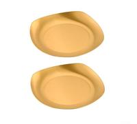Gold Plated Side Plates 2pcs for Hotel Dining(Gold)