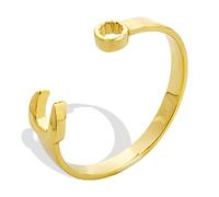 Gold Plated/Silver Plated Spanner Wrench Bangle Bracelet, Adjustable Jewellery for Kids - Bling King London