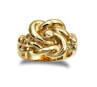 Gold-Plated Silver Square Double Love Knot Ring - ARN161-GP Jewelco London Gold Z