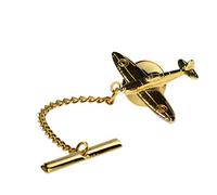 Gold Plated Spitfire Plane Aeroplane Pewter Tie Tac