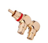 Gold Plated Splitter 1 Male 2RCA Female Thread Connector Home Theater Amplifier Speaker Accessories Video Composite Connector