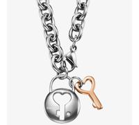 Gold Plated Stainless Steel Lock and Key Necklet ESNL11854A420