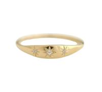 Gold Plated Stainless Steel Rings, French Rhinestone Luxury Heart Ring Jewelry Accessories For Women