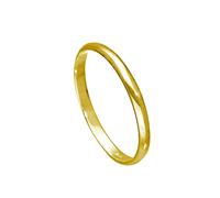 Gold Plated Sterling Silver 2mm D Shaped Wedding Band Ring Size N