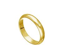 Gold Plated Sterling Silver 4mm D Shaped Wedding Band Ring Size N