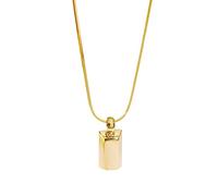 Gold Plated Sterling Silver Necklace, Snake Clavicle Chain Necklace, Gold Brick Geometric Pendant for Women, Minority All-Matchable Jewelry Ornament, 1 Pack)