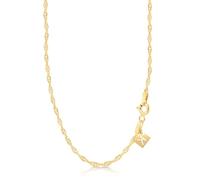 Gold Plated Sterling Silver Singapore Twisted Curb Chain Italian 2mm 18 inch