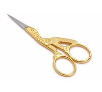 Gold Plated Stork Embroidery Scissors, 3.5 Inch, Small Multi-Purpose Bird Design, Fancy Sewing Scissors