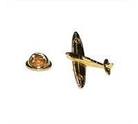 gold Plated the british iconic spitfire Lapel Pin Badge / tie pin ww2 aircraft royal air force comes in gift box