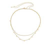 Gold Plated Waist Chain Boho Layered Belly Body Chain Butterfly Star Pearl Cross Adjustable Multilayer Sexy Bikini Waist Chain for Women, Middle, Non-Precious Metal, No Gemstone