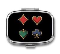 Gold Poker Symbols Small Pill Organizer with 2 Compartments