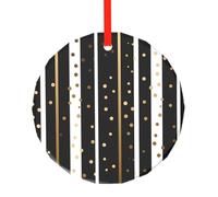 Gold Polka Dots Christmas Ornaments Round Glass Decorations Galaxy Tree Decorative Hanging Pendant for Xmas Home Office Party Holiday