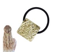 Gold Ponytail Cuff, Hair Cuffs for Ponytails, Ponytail Holders Geometric Ponytail Cuff, Fashion Ponytail Headband, Metal Hair Ties for Amig