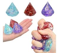 Gold Powder Series 3Pcs Sensory Fidget Set with Stress Cube - Diamond, Polygon & Cube Fidget Toy, Stress Relief for Adults, Anxiety & Autism Aid, Stocking & Party Filler Toys(diamondone)