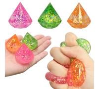 Gold Powder Series 3Pcs Sensory Fidget Set with Stress Cube - Diamond, Polygon & Cube Fidget Toy, Stress Relief for Adults, Anxiety & Autism Aid, Stocking & Party Filler Toys(diamondtwo)