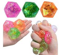 Gold Powder Series 3Pcs Sensory Fidget Set with Stress Cube - Diamond, Polygon & Cube Fidget Toy, Stress Relief for Adults, Anxiety & Autism Aid, Stocking & Party Filler Toys(polygontwo)