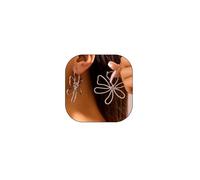 Gold Punk Flower Wire Frame Hoop Earrings for Women,Silver Large Floral Dangle Jewelry Gifts,Lightweight Hypoallergenicity Piercing Earrings, L, Zinc, alloy