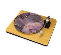 Gold Purple Marble Vinyl Slip Mat Luxury Swirl Turntable Mat 12" 7" DJ Slipmat Record Player Mat Elegant Aesthetic Music Gift (12")