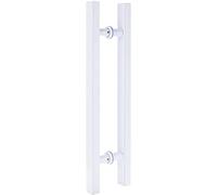 Gold Push Pull Door Handles, 39in Stainless Steel & Glass Commercial Entry Handle, Durable Interior/Exterior Door Hardware (White Finish)