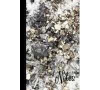 Gold Pyrite & Quartz Crystal Notebook Journal - 200 Lined Pages - 6 x 9 Size - Crystals Minerals Gemstones Fools Gold: Raw Crystal Cluster Diary Book For Journaling, Manifesting, To-Do's And More