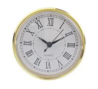 Gold Quartz Clock Insert 110mm Diameter Plastic Case for Home Decor Office Wall Craft Project Precise Timekeeping Elegant Round Replacement for Dial(with card angle)